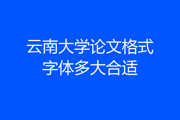 云南大学论文格式字体多大合适