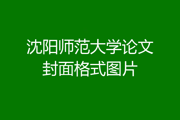 沈阳师范大学论文封面格式图片