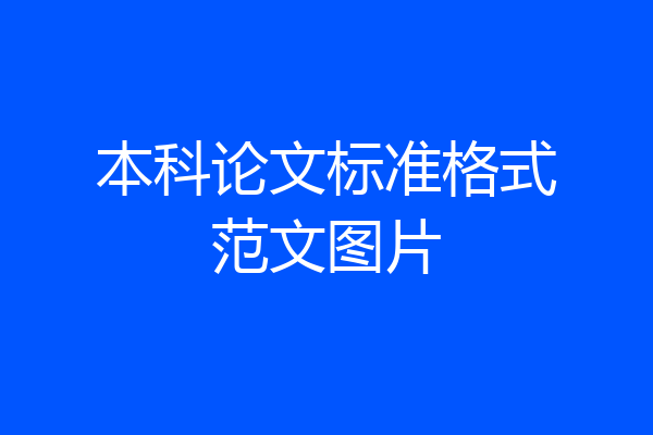 本科论文标准格式范文图片
