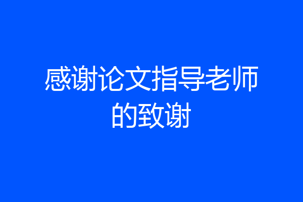 感谢论文指导老师的致谢