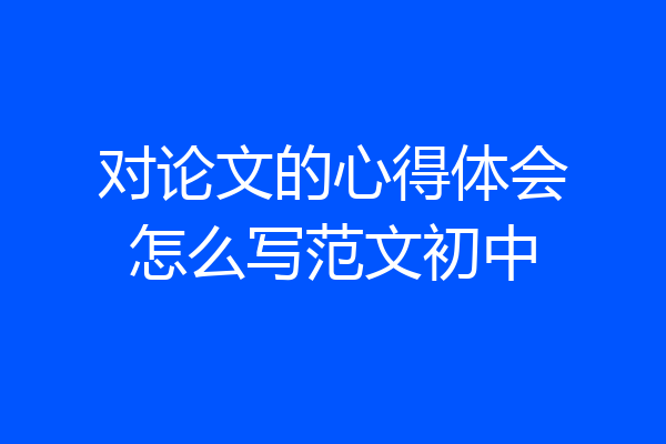 对论文的心得体会怎么写范文初中