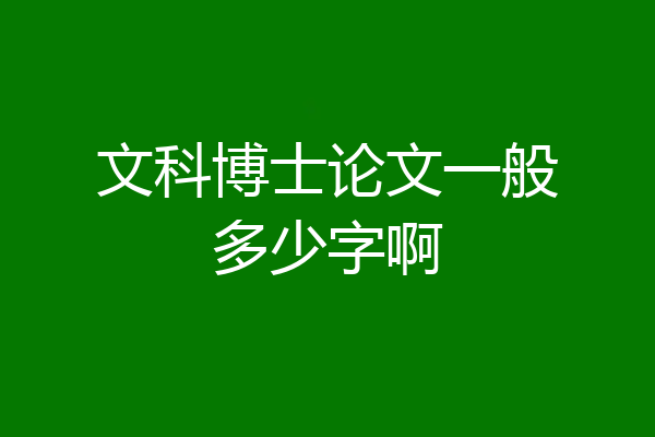 文科博士论文一般多少字啊