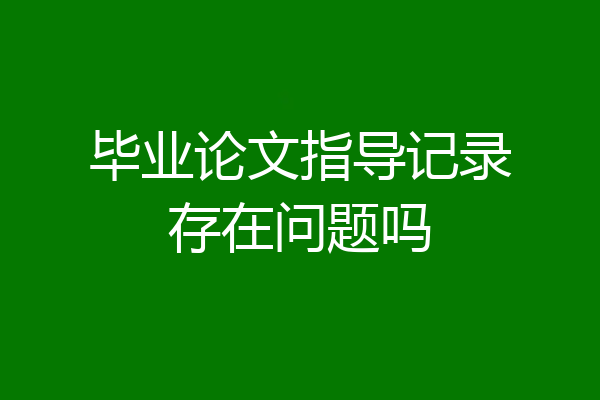 毕业论文指导记录存在问题吗