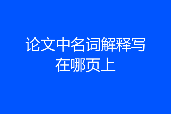 论文中名词解释写在哪页上
