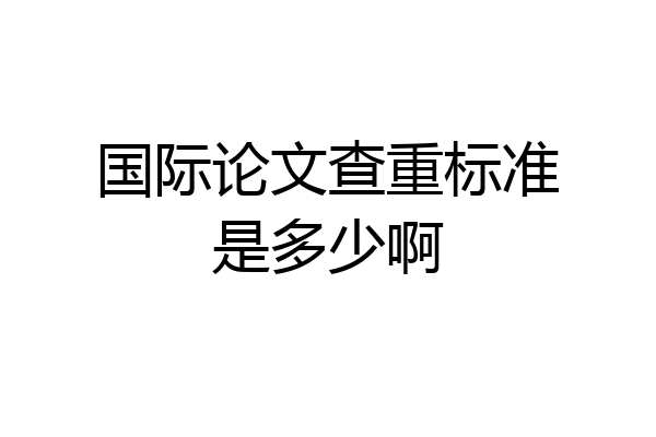 国际论文查重标准是多少啊
