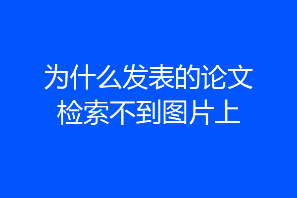 为什么发表的论文检索不到图片上