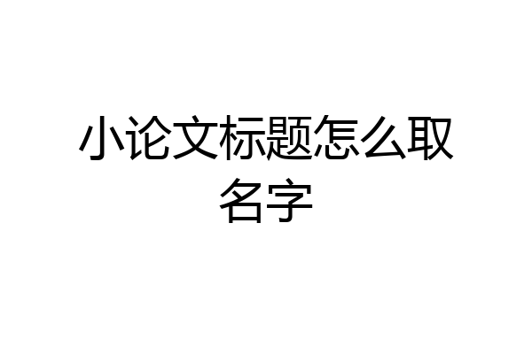 小论文标题怎么取名字