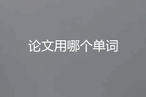 论文用哪个单词