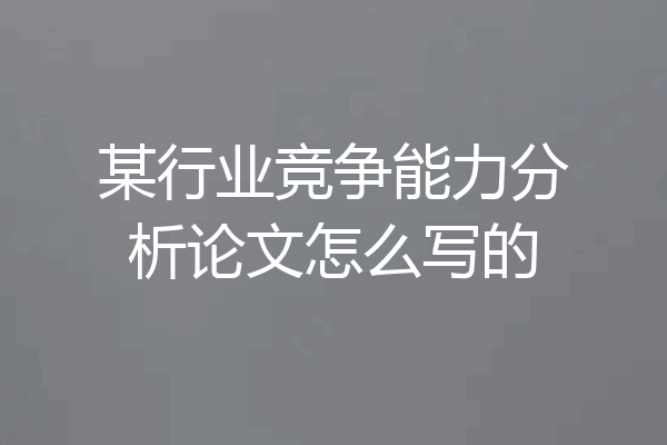 某行业竞争能力分析论文怎么写的