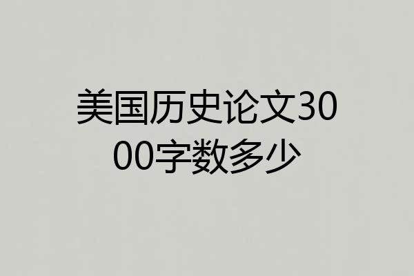 美国历史论文3000字数多少