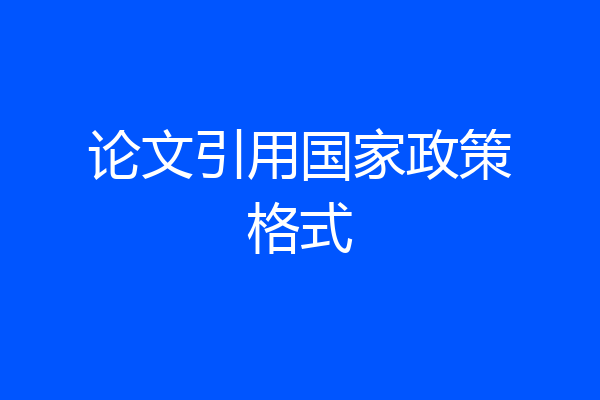 论文引用国家政策格式