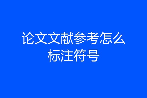 论文文献参考怎么标注符号