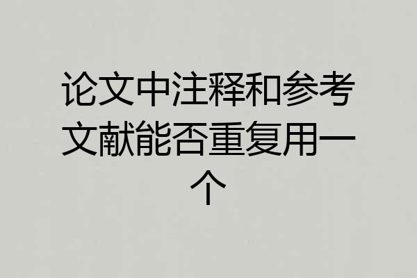 论文中注释和参考文献能否重复用一个
