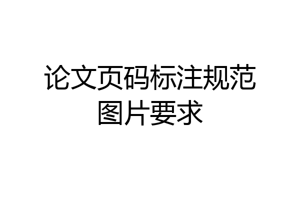 论文页码标注规范图片要求