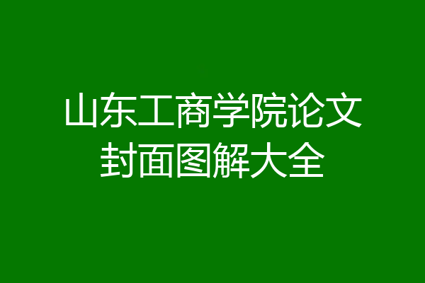 山东工商学院论文封面图解大全