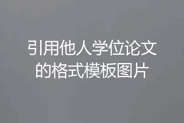 引用他人学位论文的格式模板图片