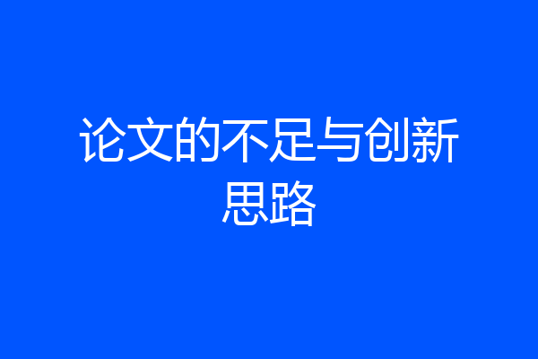 论文的不足与创新思路