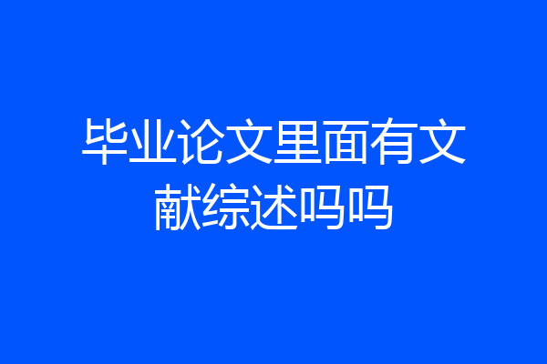 毕业论文里面有文献综述吗吗