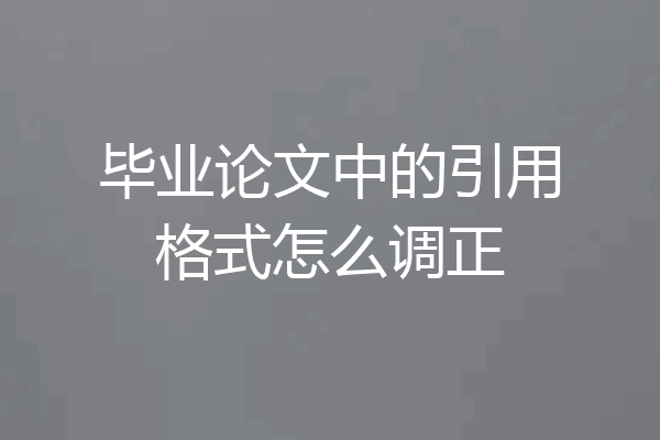 毕业论文中的引用格式怎么调正