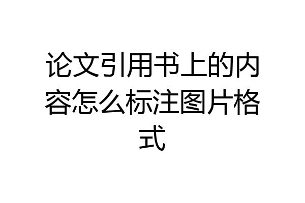 论文引用书上的内容怎么标注图片格式