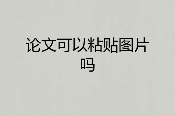 论文可以粘贴图片吗