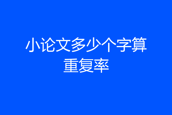 小论文多少个字算重复率
