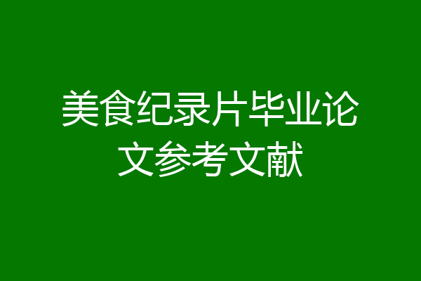 美食纪录片毕业论文参考文献