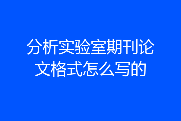 分析实验室期刊论文格式怎么写的
