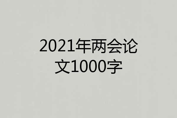2021年两会论文1000字