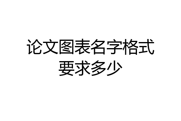 论文图表名字格式要求多少