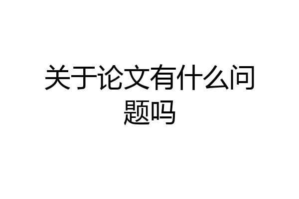 关于论文有什么问题吗