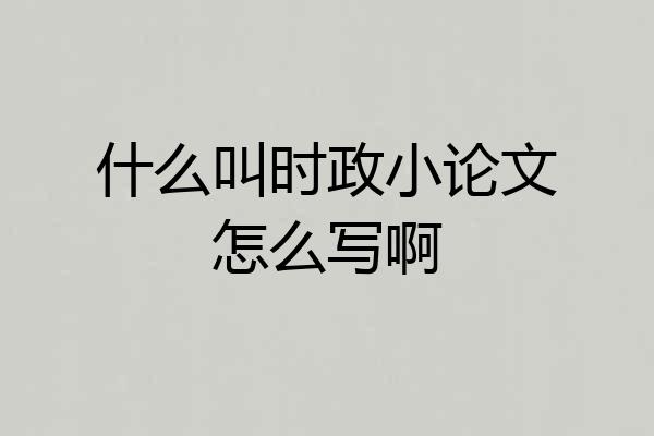 什么叫时政小论文怎么写啊
