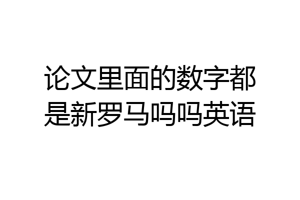 论文里面的数字都是新罗马吗吗英语