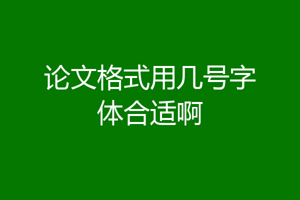 论文格式用几号字体合适啊