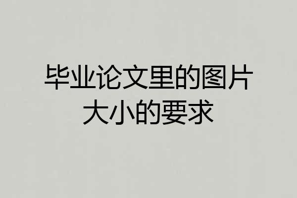 毕业论文里的图片大小的要求