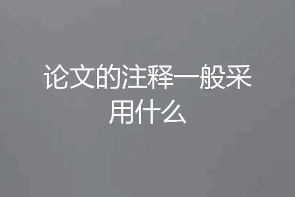 论文的注释一般采用什么