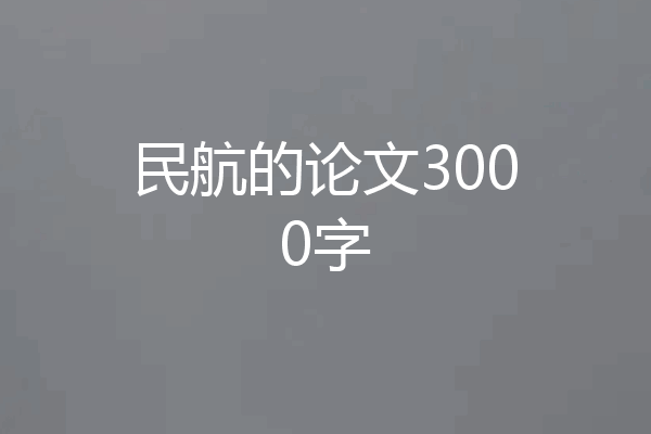 民航的论文3000字
