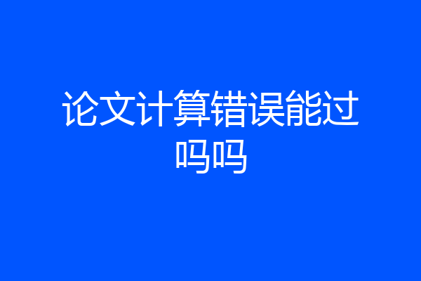 论文计算错误能过吗吗
