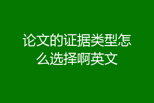 论文的证据类型怎么选择啊英文