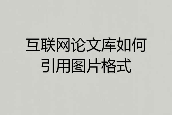 互联网论文库如何引用图片格式