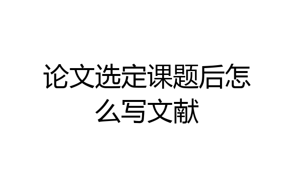 论文选定课题后怎么写文献
