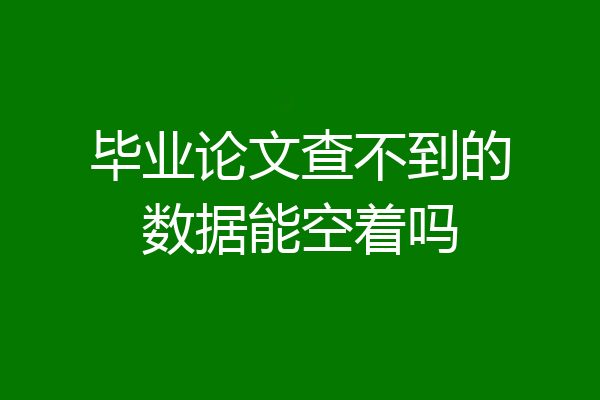毕业论文查不到的数据能空着吗