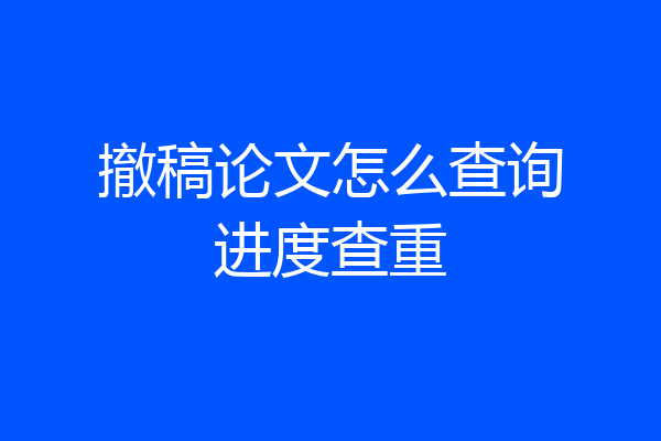 撤稿论文怎么查询进度查重