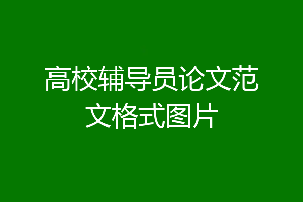 高校辅导员论文范文格式图片