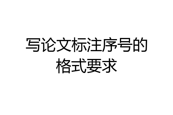 写论文标注序号的格式要求
