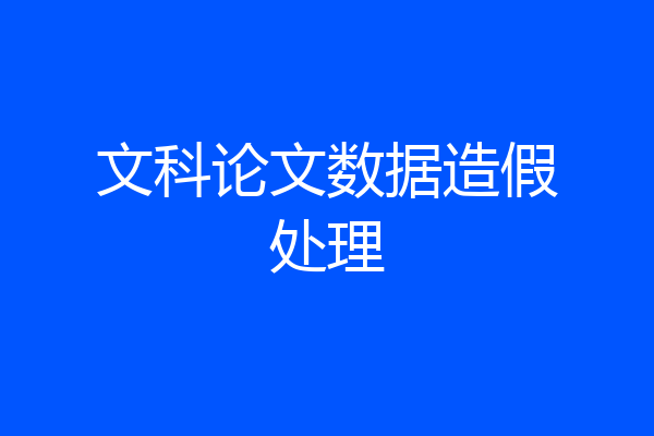 文科论文数据造假处理