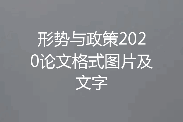 形势与政策2020论文格式图片及文字