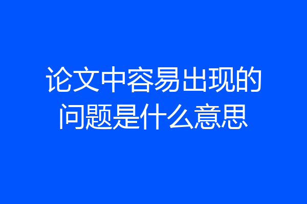 论文中容易出现的问题是什么意思