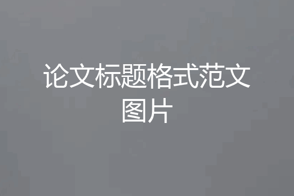 论文标题格式范文图片