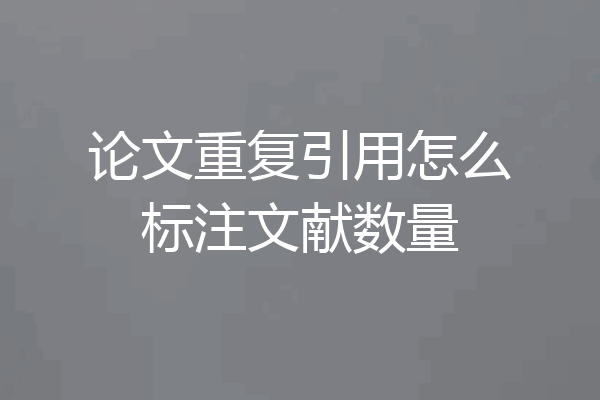 论文重复引用怎么标注文献数量